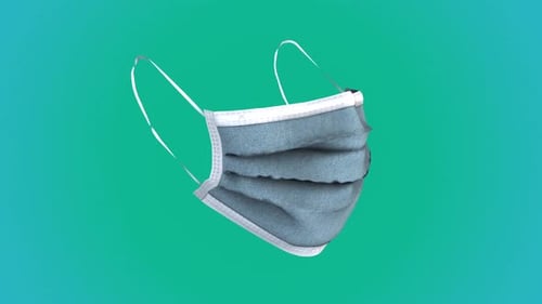 Rotating 3D Medical Face Mask Animation