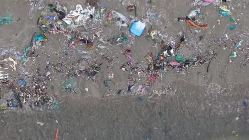 Pollution on the beach in Vietnam