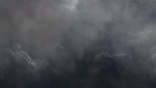 Lightning storm inside dark stormy clouds.