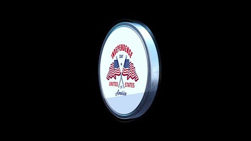 Glossy American Flag Emblem Spin for Fourth of July