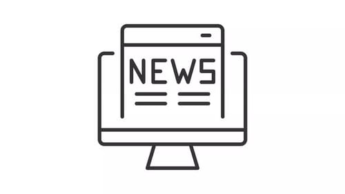 Digital newspaper line animation