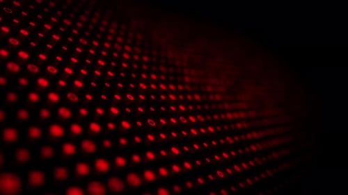 Red Dots Abstract Digital Wave Loop Background Animation