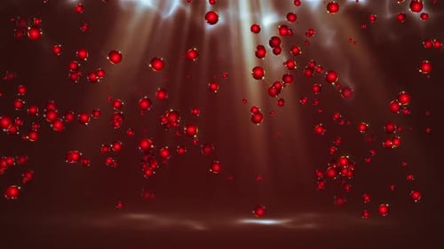 Red Falling Christmas Balls Background