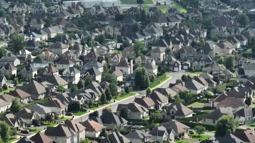Aerial view of homes in dense suburb_1