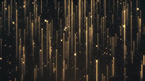 Elegant Golden Particle Lines Uplifting Motion Background