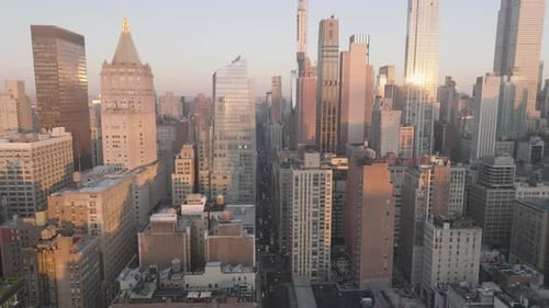 Aerial view of skyscrapers in Midtown Manhattan