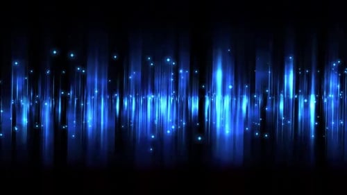 Futuristic Blue Glowing Light Rays and Particles Background Loop