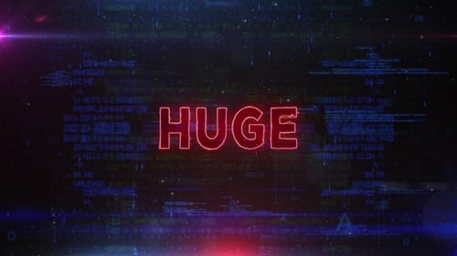 Futuristic Neon Text Reveal with Digital Code Background