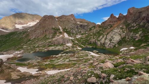 Soleil : Windom Peak, Silverton, matinée d'été, glacier Twin Lakes, bassin de Chicago, Colorado, Silverton