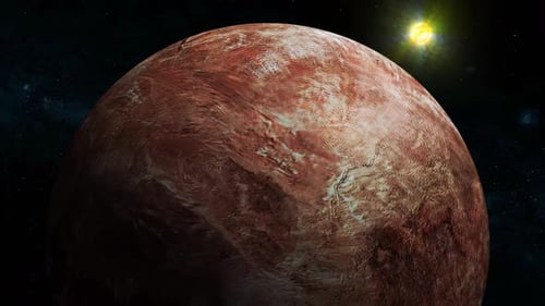 Make make Fictional 3d Planet With Glowing Sun