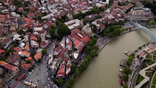Huge panoramic view of old Tbilisi from above