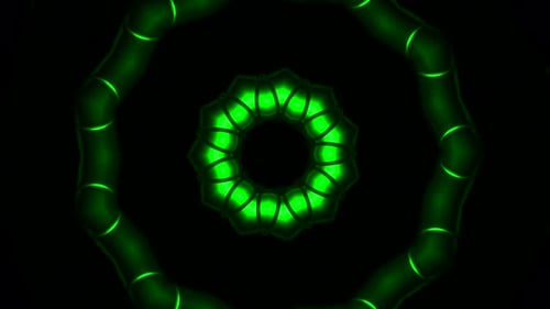 Abstract Geometric Green Neon Loop Background