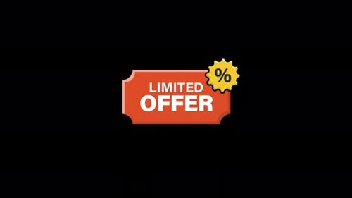 Animated Limited Offer Discount Badge with Percentage Icon