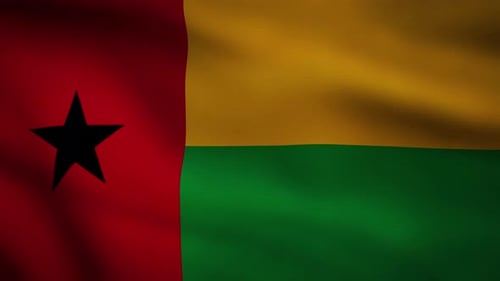 Guinea-Bissau National Flag Waving Loop