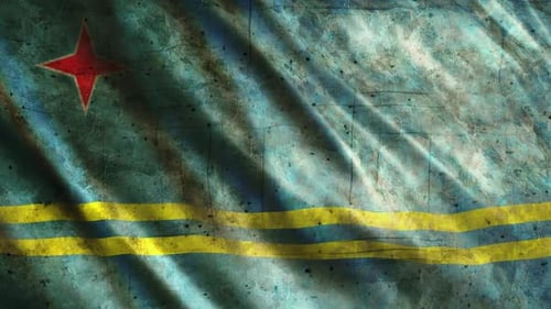 Grunge Waving National Flag Loop Background