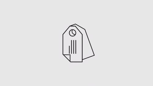 Minimalist Line Art Price Tag Icon Reveal Animation