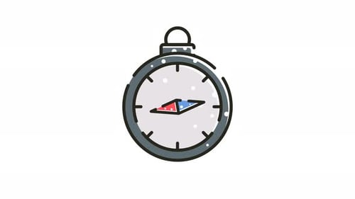 Animated Minimalist Compass Icon for Navigation and Exploration