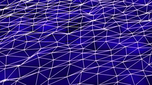 Dynamic Geometric Blue Wireframe Grid Loop