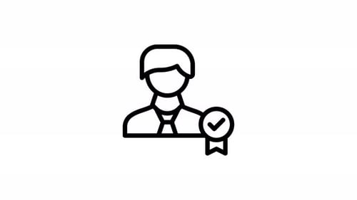 Animated Flat Design Certified Person Icon