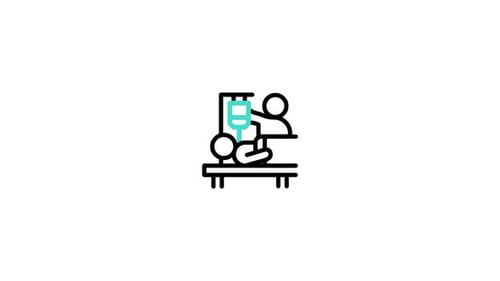 Minimalist Animated Medical IV Drip and Patient Icon