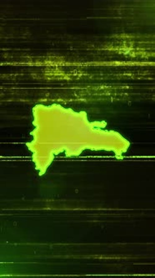 Dominican Republic Digital Futuristic Glitch Map
