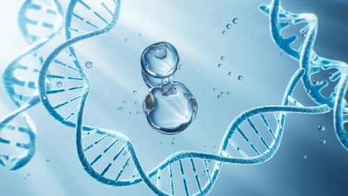 DNA und Moleküle, Hautpflege und Molekülstruktur, 3D-Rendering.