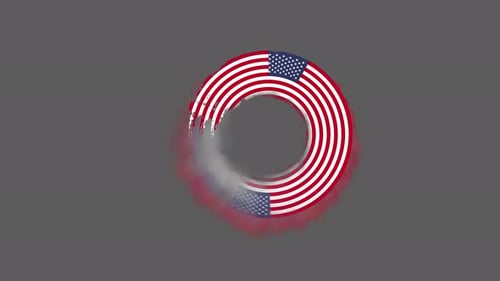 Patriotic American Flag Circle Reveal with Smoke Effect