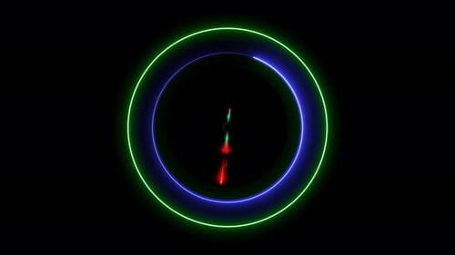 Analog digital technology well clock animation on the 24 hours always rotating