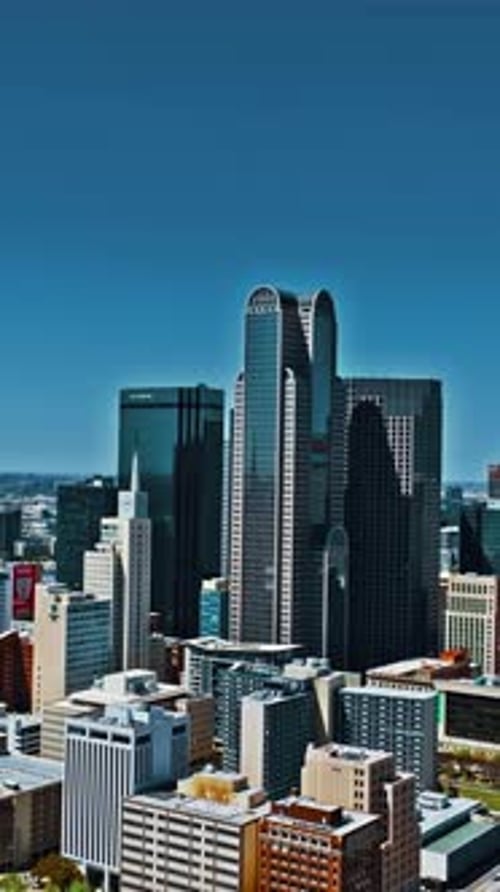 Dallas skyline aerial view highlights modern architecture