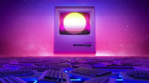 80's Retrowave Apple Macintosh