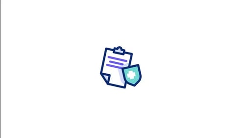 Animated Medical Document and Health Protection Shield Icon