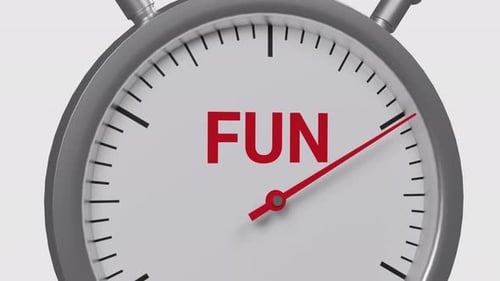 3D Animated Stopwatch with Red Hand Counting for Fun Events