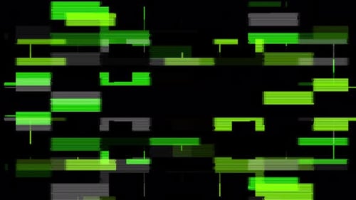 Dynamic Green Digital Glitch Lines Background Loop