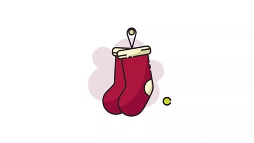 hanging socks christmas line art color animation 2d video for celebration x mas