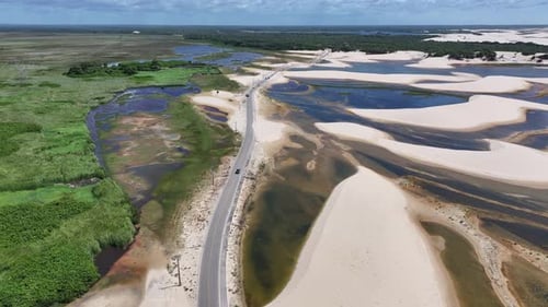 Dunes Road At Paulino Neves In Maranhao Brazil Northeastern.
