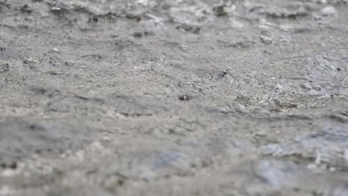 Close-Up of Rippling Water Surface in Slow Motion