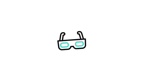 Animated 3D Glasses Icon Rotating in Minimalist Style