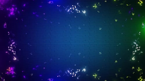 3D Music Notes Flowing Flying Music Notes Animation, Falling on Golden Loop Background