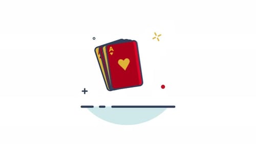 Animated Flat Design Icon of Playing Card Aces