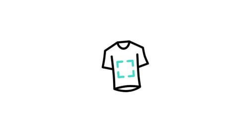 Animated Minimalist Flat Design T-Shirt Icon