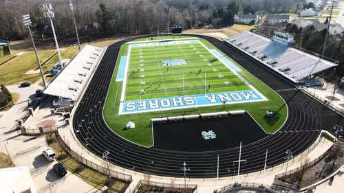 The gorgeous Football Stadium at Mona Shores High School in Norton Shores.