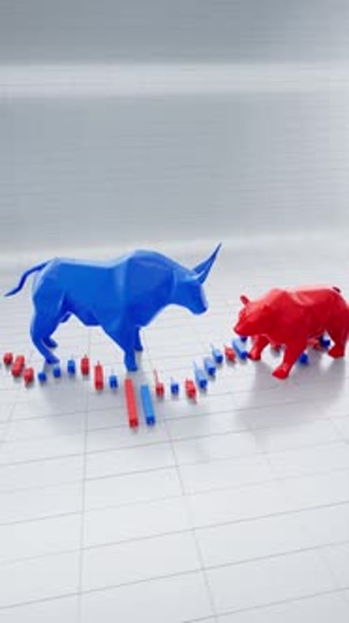 Vertical Digital Trading Platform Data Visualization With Bullish Bearish