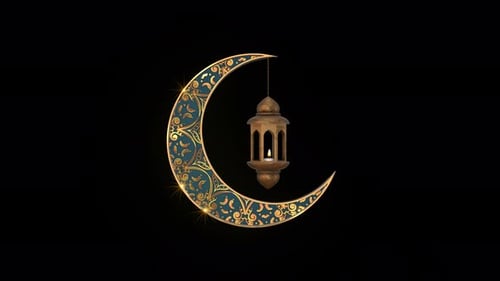 Ramadan Crescent And Lantern 02