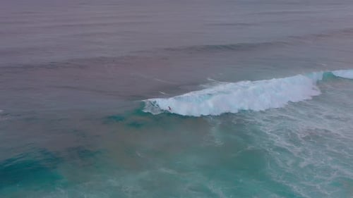 Sunset Surfing Oahu Aerial View