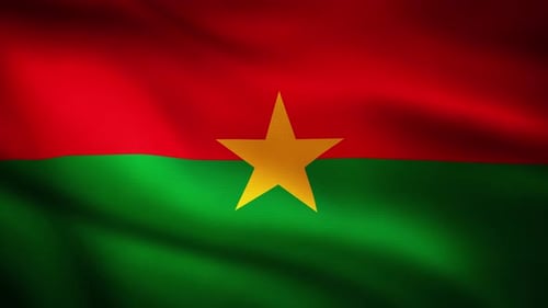 Realistic Waving Burkina Faso Flag Animation