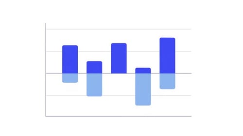 Diverging bar chart infographic element animation