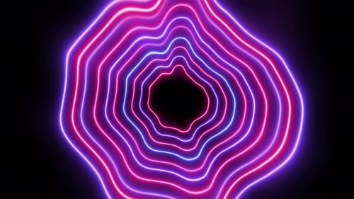 Pulsating Neon Abstract Lines Tunnel Background