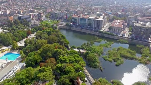 drone view of the city