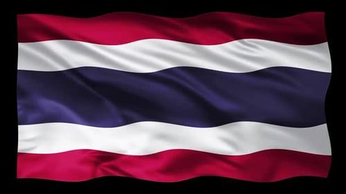 Waving Thailand Flag Loop for Background and Display