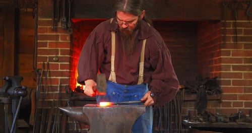 Mount Vernon, Virginia / USA - November 13, 2019: Old Fashioned Blacksmith